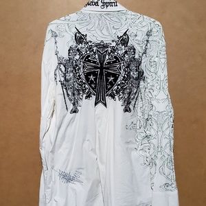 Rebel Spirit Graphic Dress Shirt!